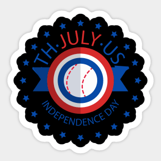 American shield Baseball Shirt Patriot USA 4th of July Gift Sticker